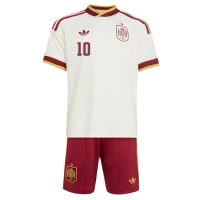 Camiseta España Dani Olmo #10 Segunda Equipación Replica Mundial 2026 para niños mangas cortas (+ Pantalones cortos)